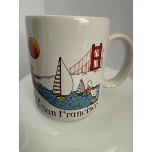 San Francisco Coffee Mug Souvenir Golden Gate and City White